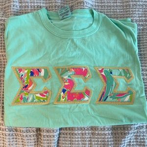 Comfort colors Tri sigma letters